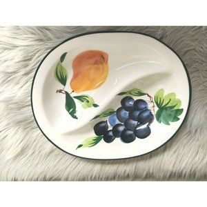 Pizzato Divided Dish Plate 12" Grapes And Pear Painted